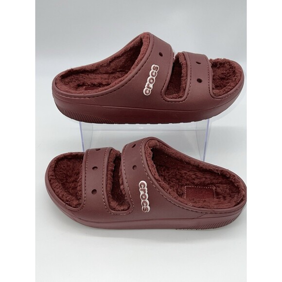 Crocs Cozzzy Unisex Sandal Burgundy Men\'s 9/Women\'s 11 New Maroon